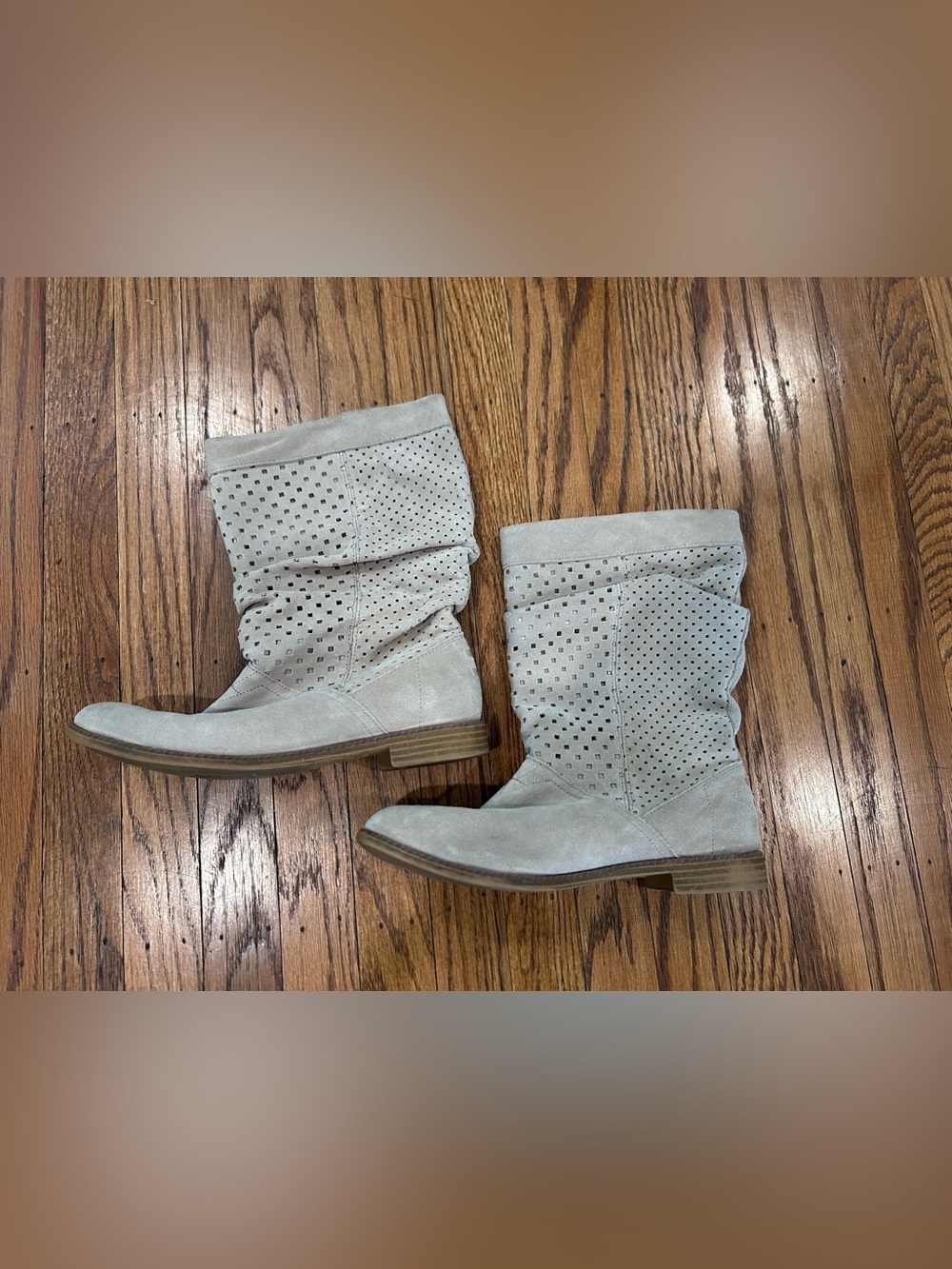 TOMs Western Perforated Mid-Calf Boots - 9 - Picture 9 of 10